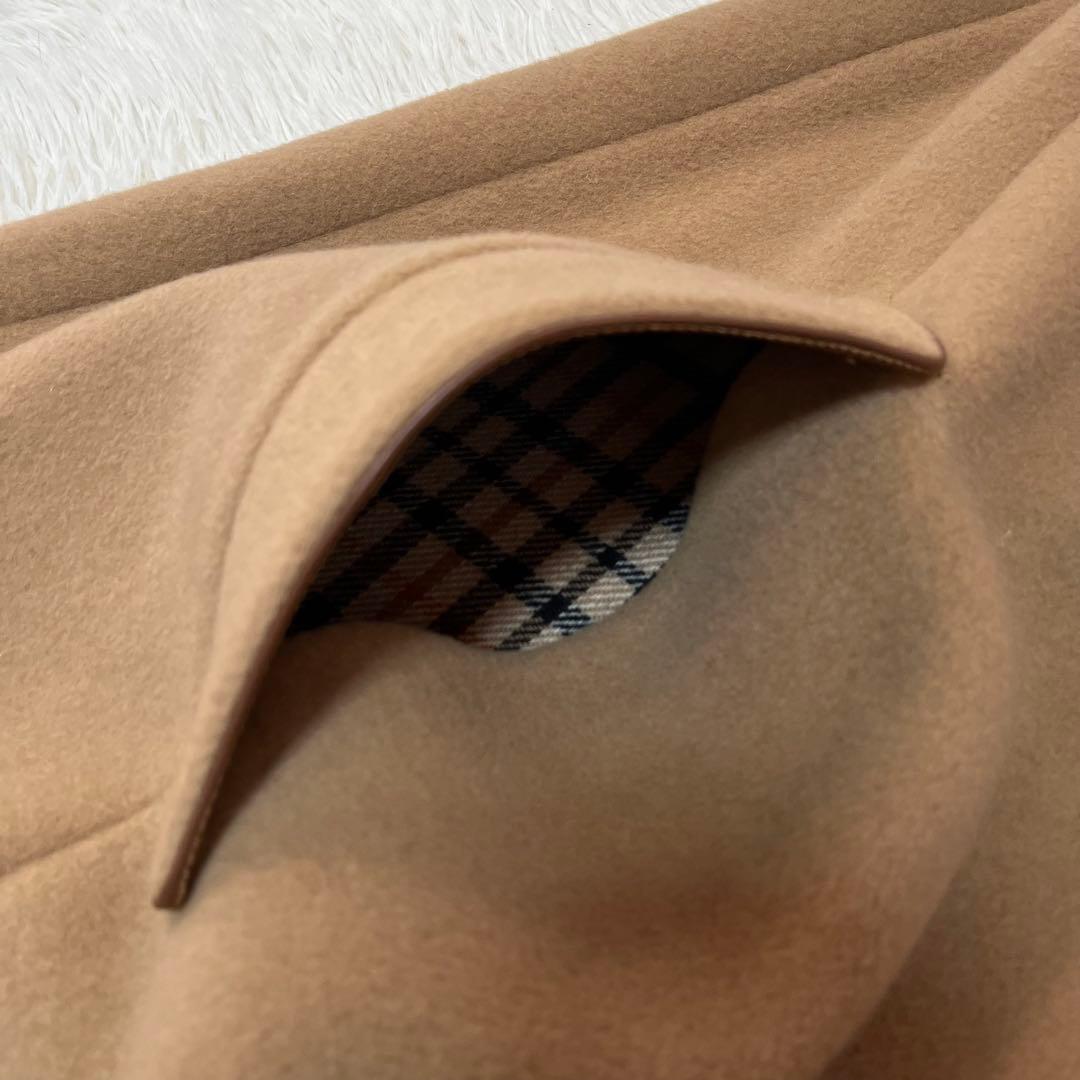 【美品】ダックス　裏地ハウスチェック　ウール　ケープコート　マントコート