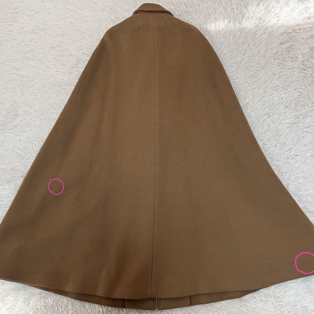 【美品】ダックス　裏地ハウスチェック　ウール　ケープコート　マントコート