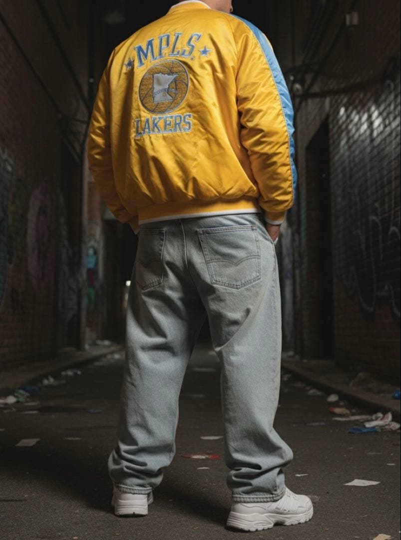 90s NBA MPLS ミネアポリス レイカーズ スタジャン バスケットチーム