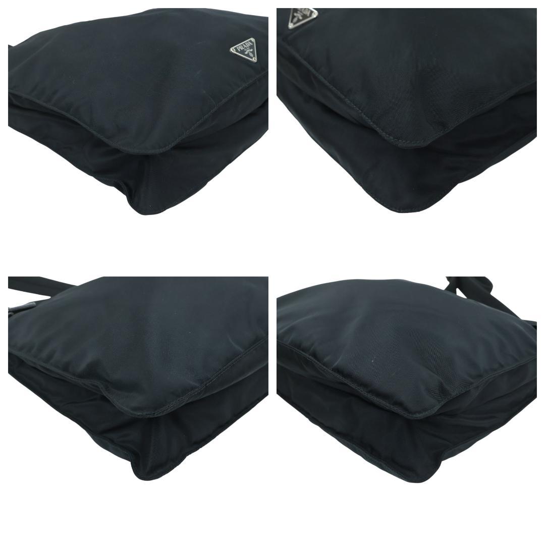 Gカード付 美品 PRADA プラダ ショルダーバッグ NERO 黒 三角ロゴ