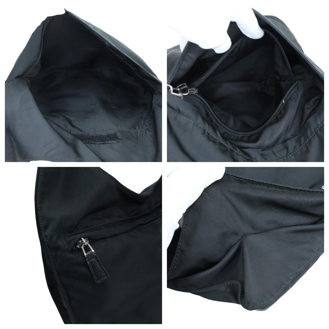 Gカード付 美品 PRADA プラダ ショルダーバッグ NERO 黒 三角ロゴ