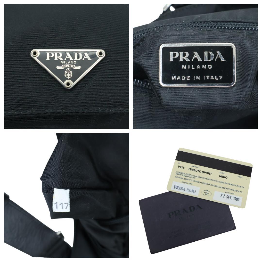 Gカード付 美品 PRADA プラダ ショルダーバッグ NERO 黒 三角ロゴ