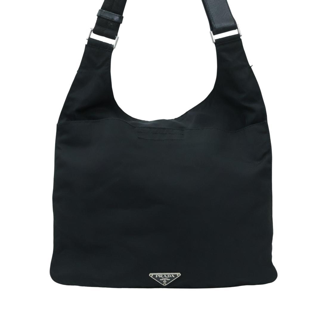 Gカード付 美品 PRADA プラダ ショルダーバッグ NERO 黒 三角ロゴ