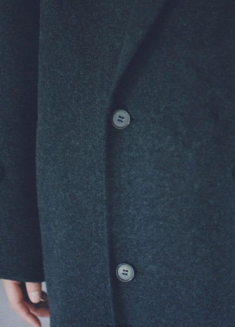 ほぼ未使用　23aw LIDNM ショールカラー　リバーコート ブラック　M