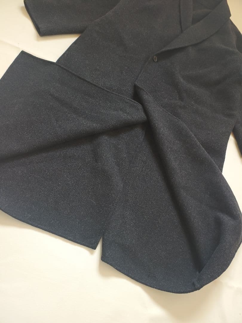 ほぼ未使用　23aw LIDNM ショールカラー　リバーコート ブラック　M