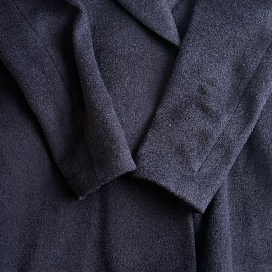 美品 エンフォルド ショートビバー Aライン ウール リバーコート◆ネイビー