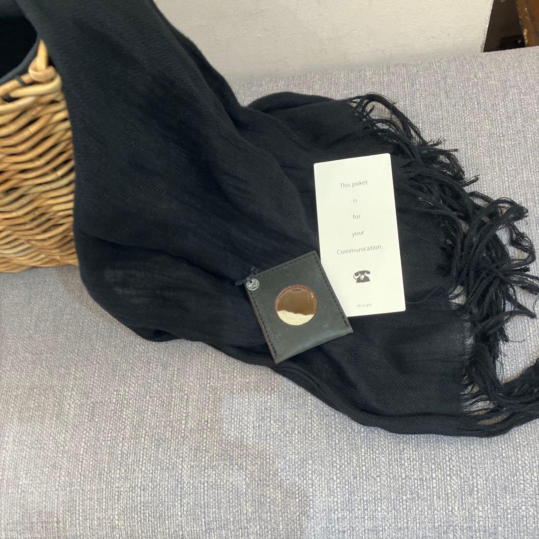 定番完売 エバゴス ebagos 横長かごバッグ 紅籐かごバッグ 黒リネン被せ