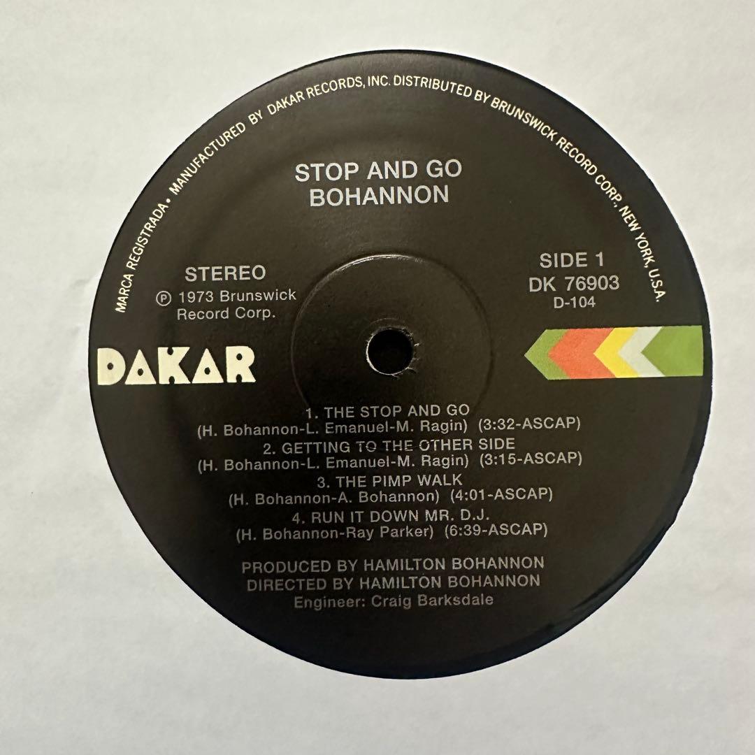 Bohannon STOP & GO DAKARレコード Reissue