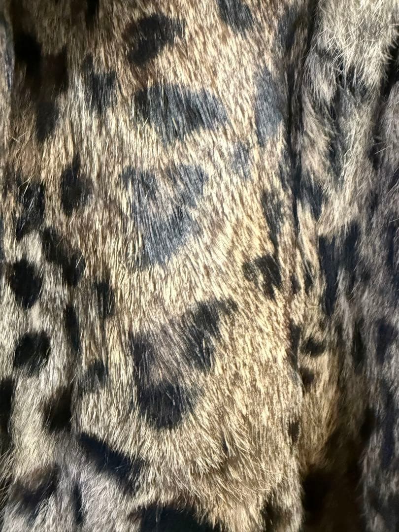 TORNADO MART 毛皮コート L ムートン ヒョウ柄 豹柄 リアルファー