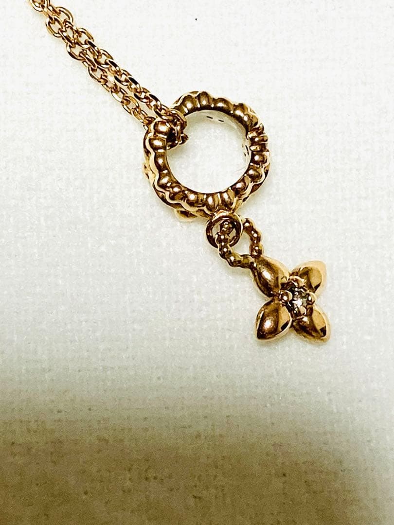 IMPRESSE K10 王冠＆クロスモチーフネックレス ピンクゴールド