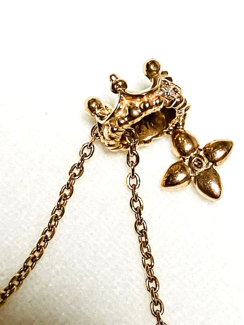 IMPRESSE K10 王冠＆クロスモチーフネックレス ピンクゴールド