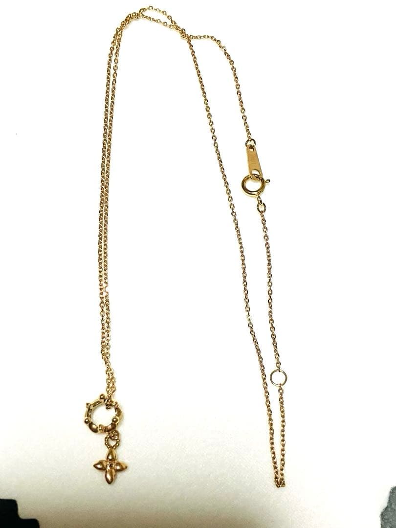 IMPRESSE K10 王冠＆クロスモチーフネックレス ピンクゴールド