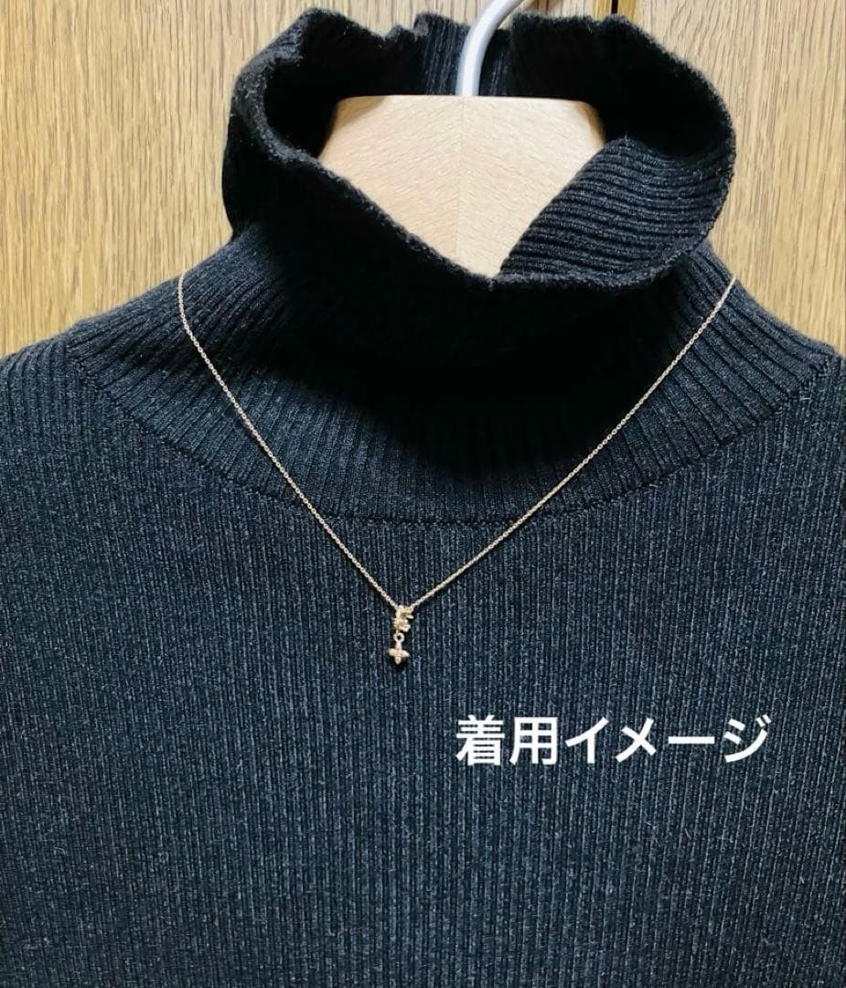 IMPRESSE K10 王冠＆クロスモチーフネックレス ピンクゴールド