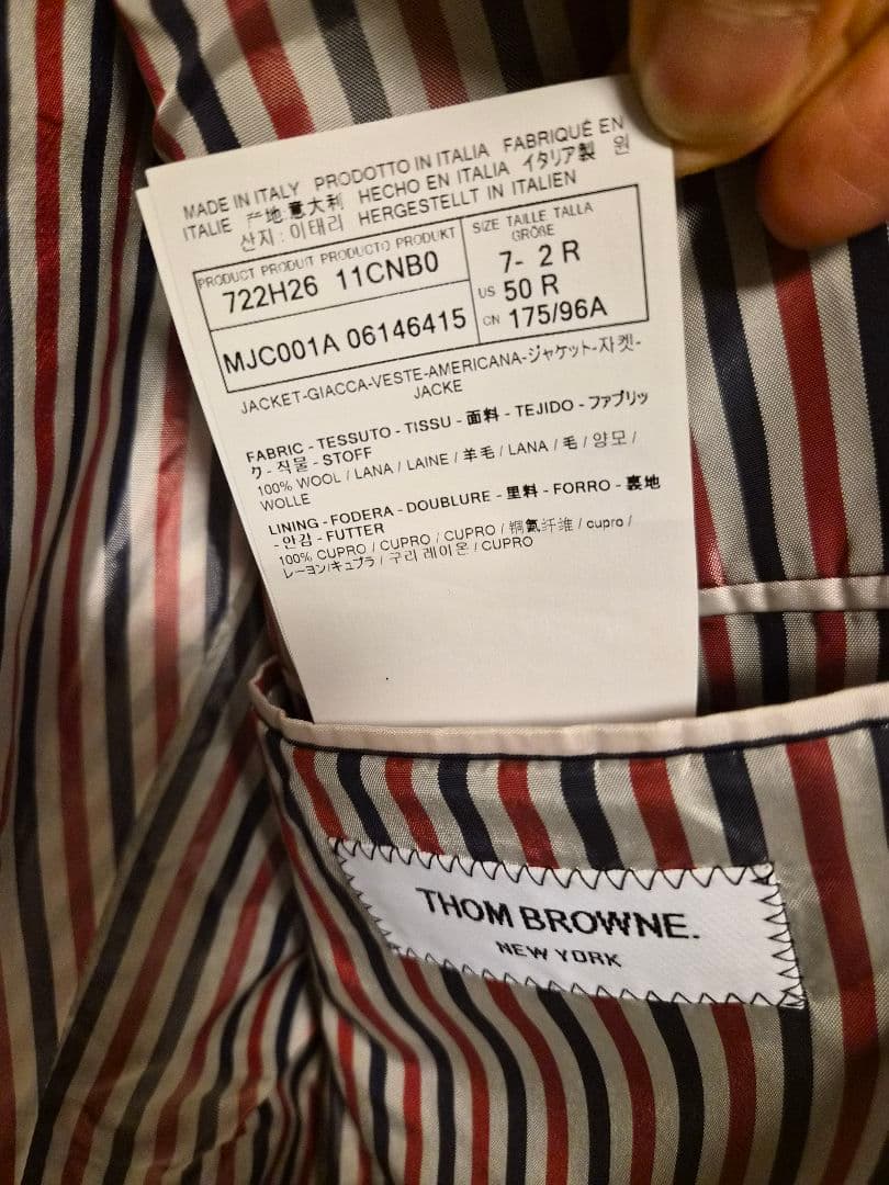 Thom Browne 4BARクラシックスポーツコート ネイビー