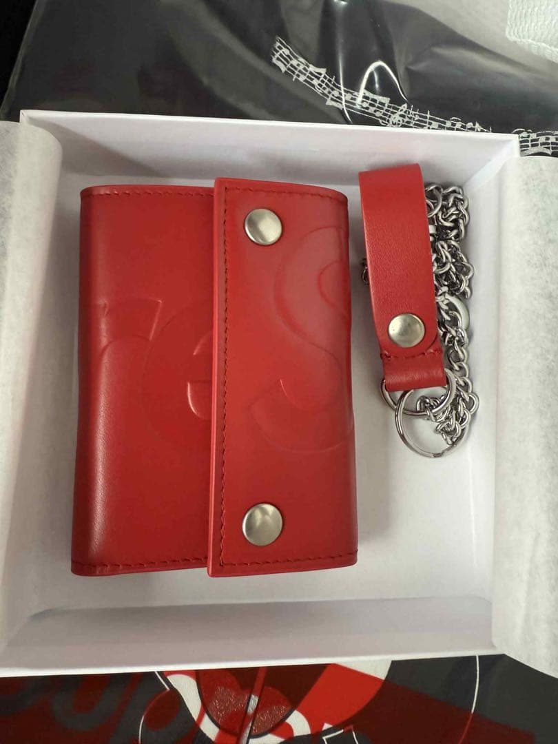 小物 Supreme Leather Chain Wallet \"Red\"