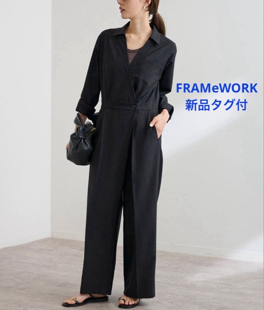 【新品タグ付】FRAMeWORK フレームワーク　ブラック オールインワン