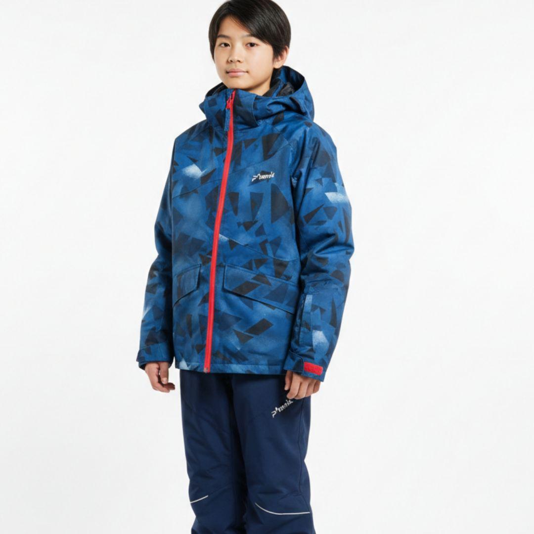 極美品 PHENIX フェニックス スキーウェア 上下150 幾何学 ネイビー