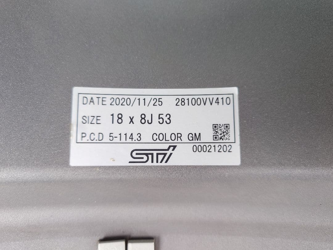 【週末限定値下げ】STI Performanceホイール 18インチ ガンメタ