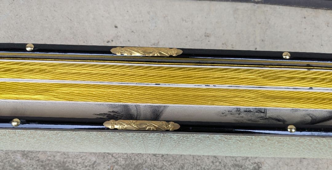 【秀峰銘】山水図屏風 風景図約259×116㎝ 金紙 片面 六曲 屏風 日本画