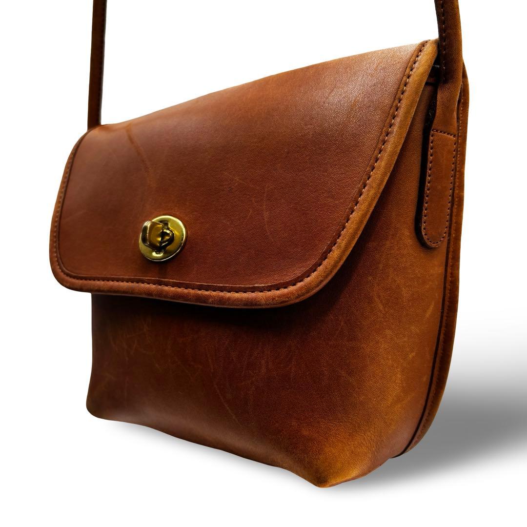 【ヴィンテージ】オールドコーチ　ショルダーバッグ　レザー　ターンロック　ブラウン