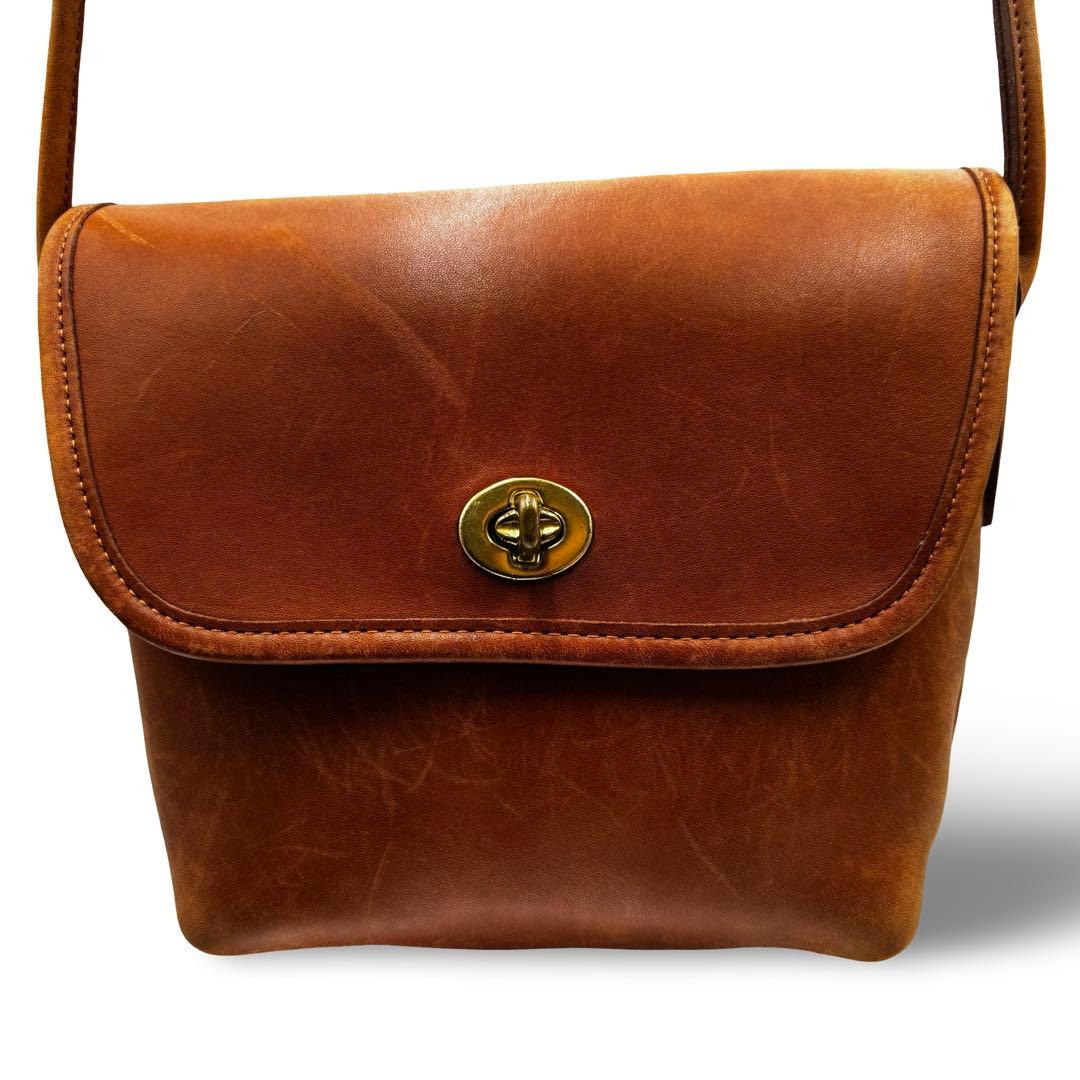 【ヴィンテージ】オールドコーチ　ショルダーバッグ　レザー　ターンロック　ブラウン