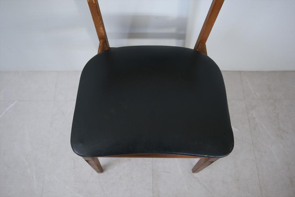 英国ヴィンテージチーク古木ダイニングチェア/椅子イス/モダン(92-164)