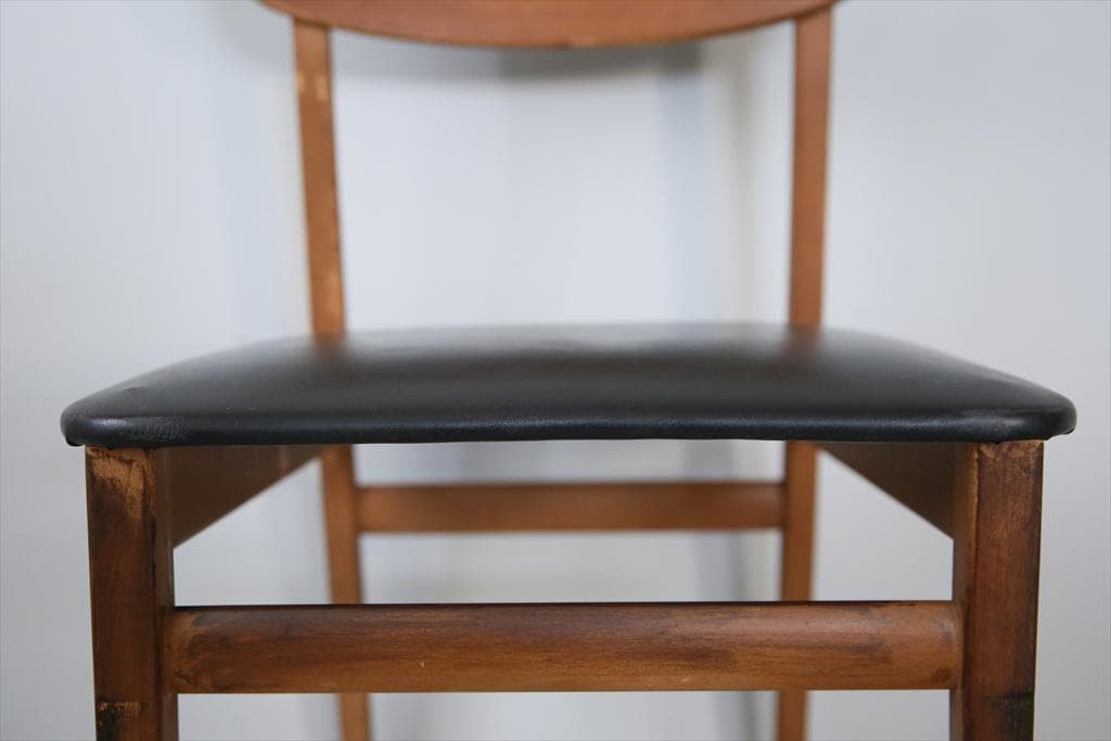 英国ヴィンテージチーク古木ダイニングチェア/椅子イス/モダン(92-164)