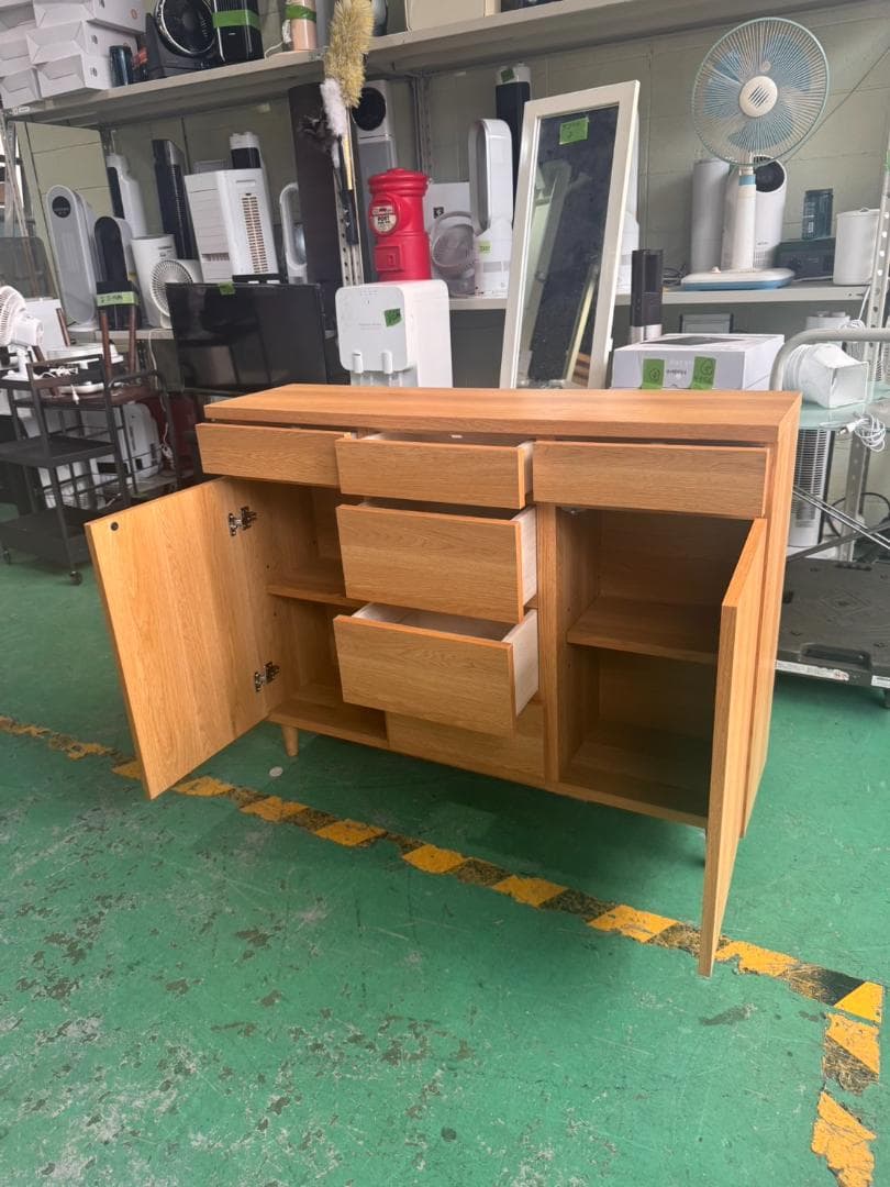 【がんばりんご】ナチュラルウッド モダンキャビネット 43