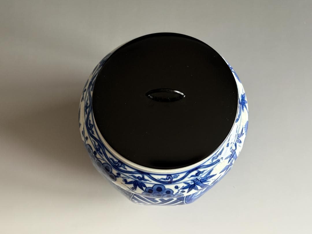 陳金海　青花祥瑞　水指　茶道具