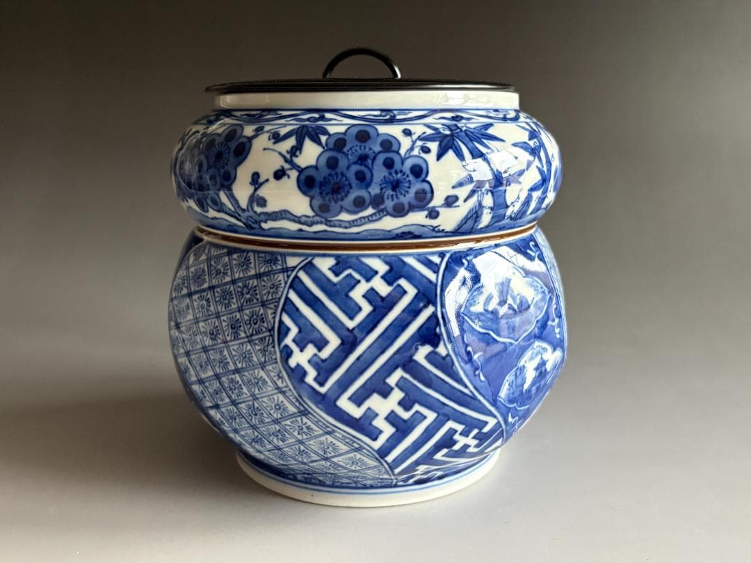 陳金海　青花祥瑞　水指　茶道具