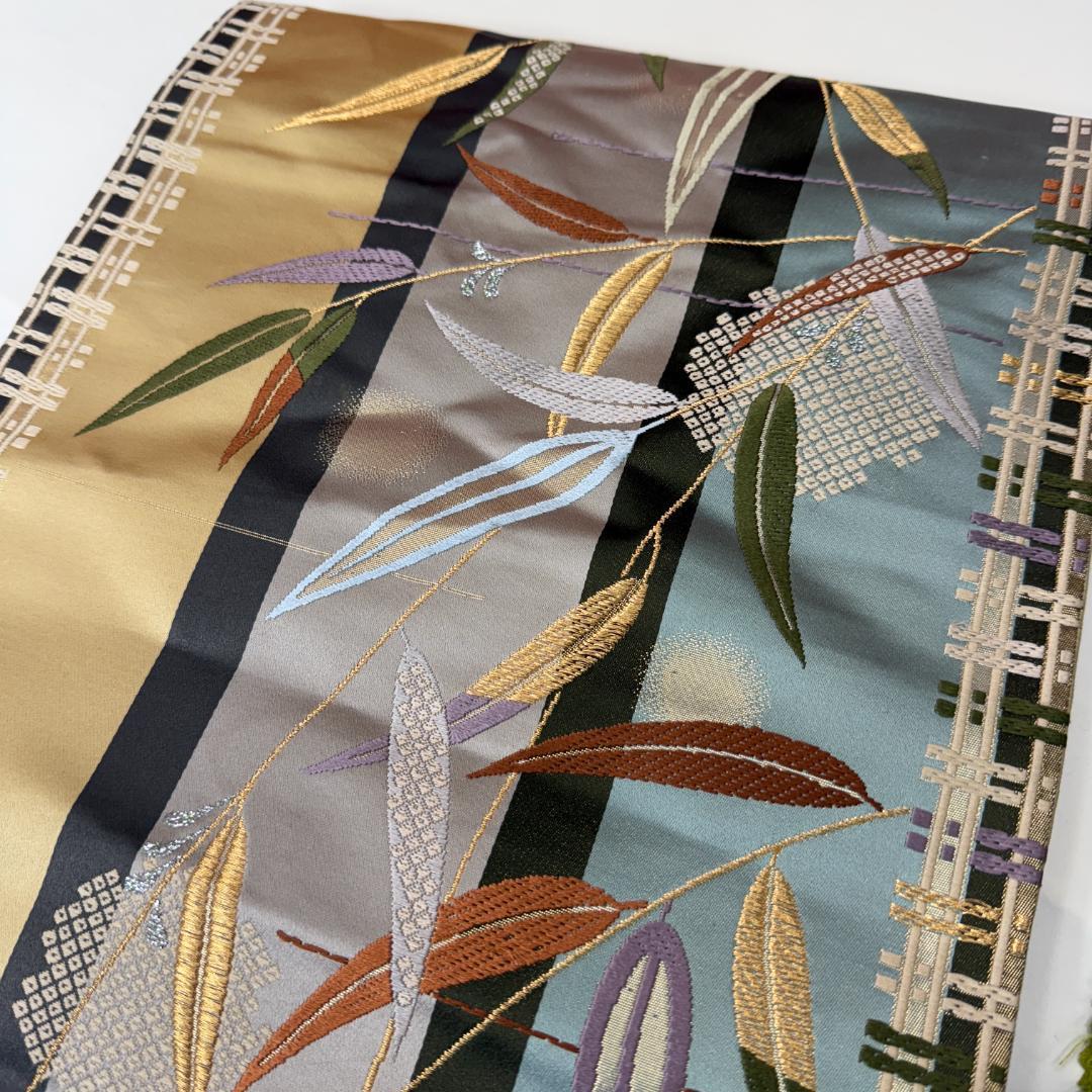 振袖フルセット 朱色 グレー 成人式 草履バック付 裄66cm S-211