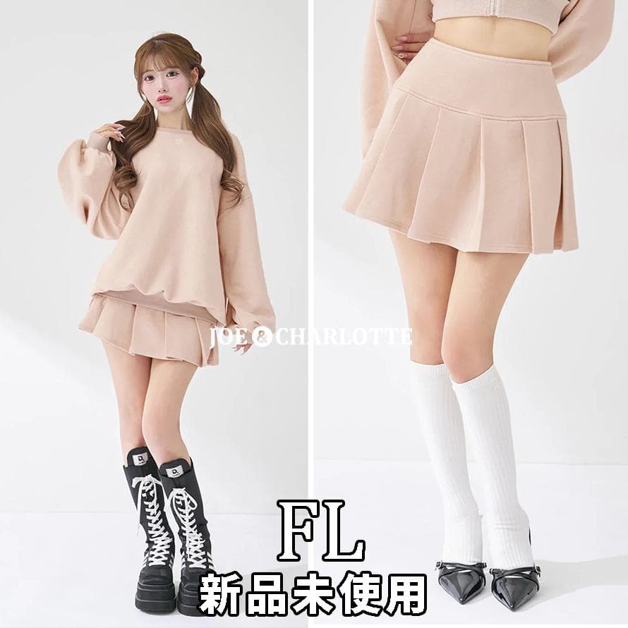 ダーリッチ darich カラーラメスウェットプリーツミニスカート ピンク FL