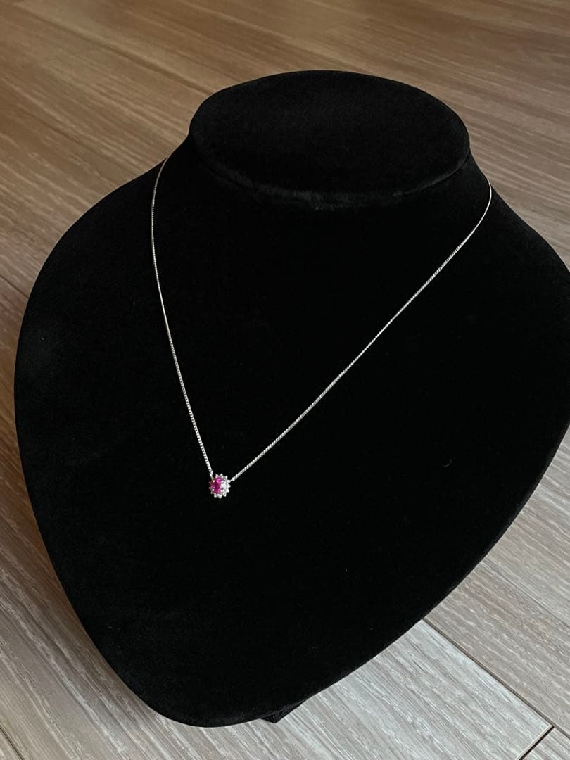 ポ*助様 ルビー ダイヤモンド ネックレス Pt850