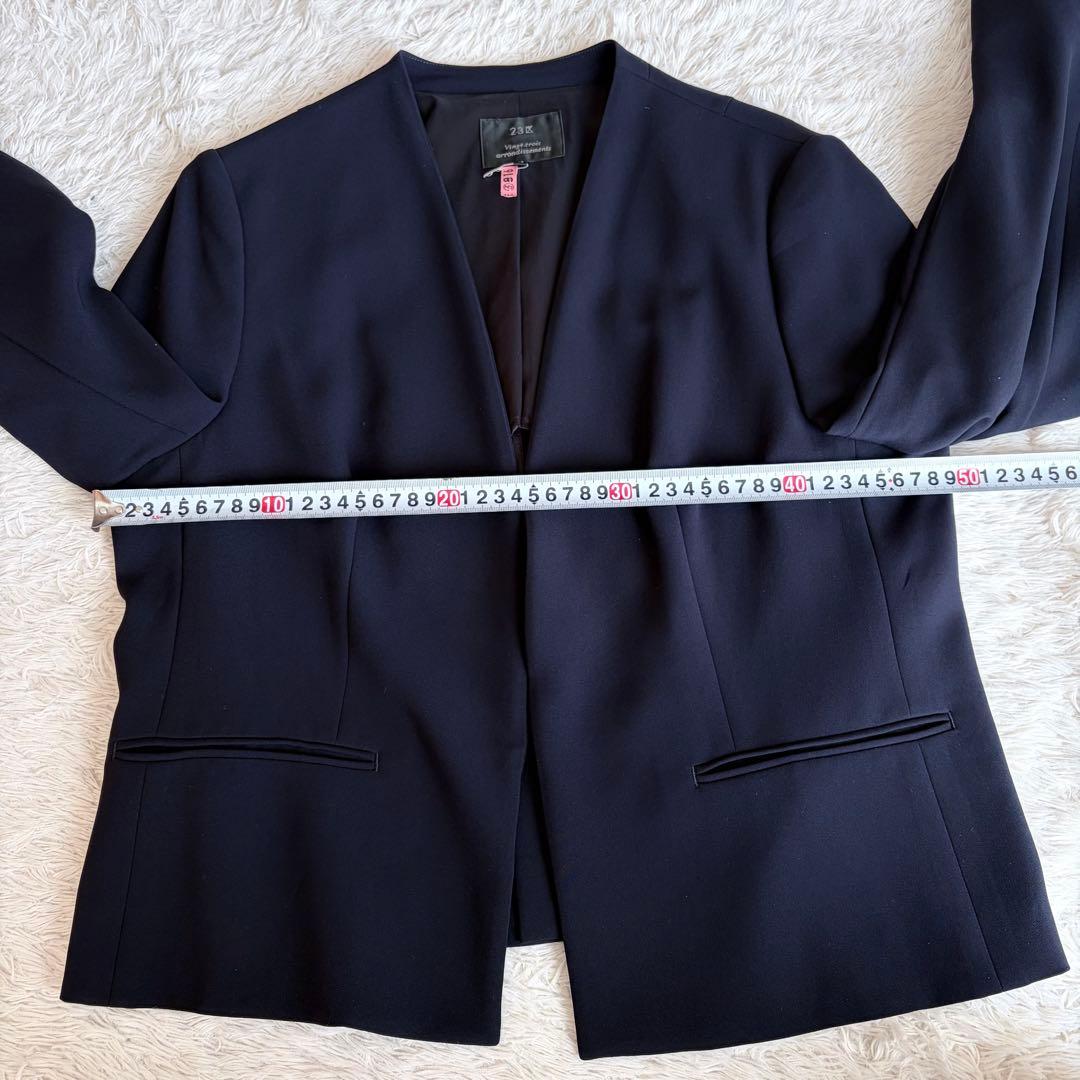 【美品】23区　ノーカラー　セットアップスーツ　希少サイズ　4L