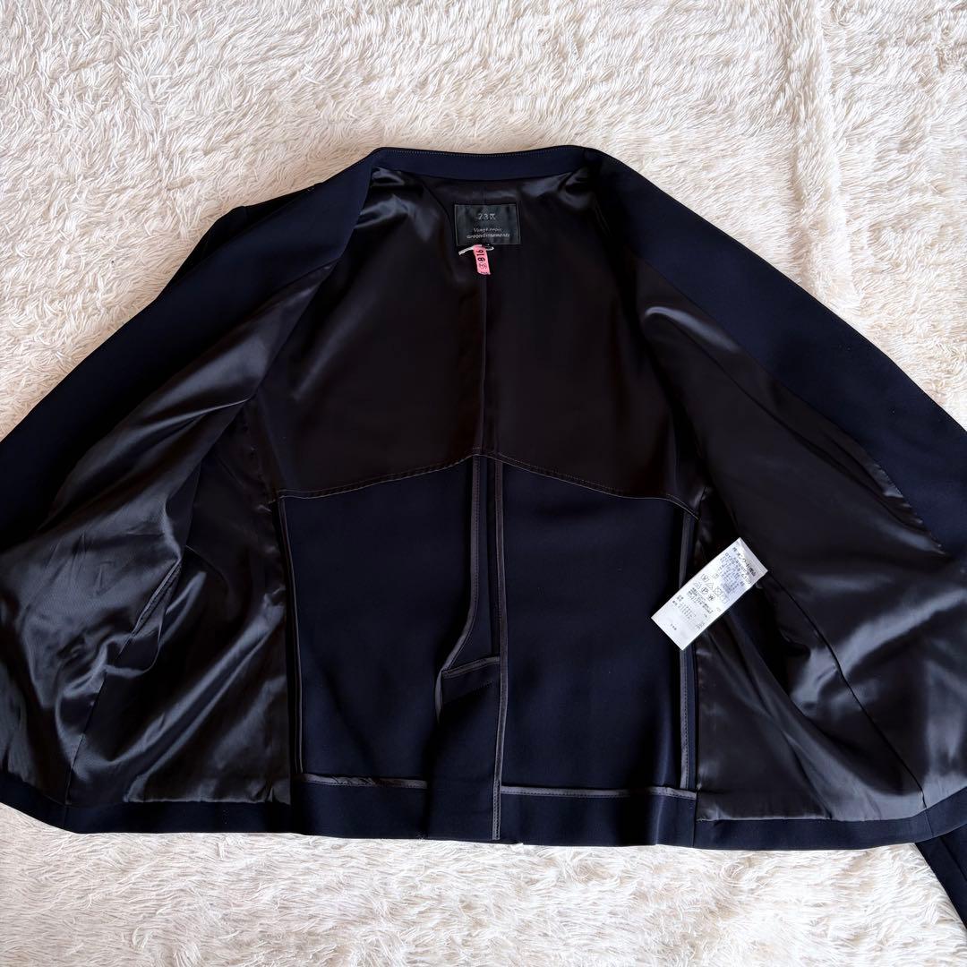 【美品】23区　ノーカラー　セットアップスーツ　希少サイズ　4L