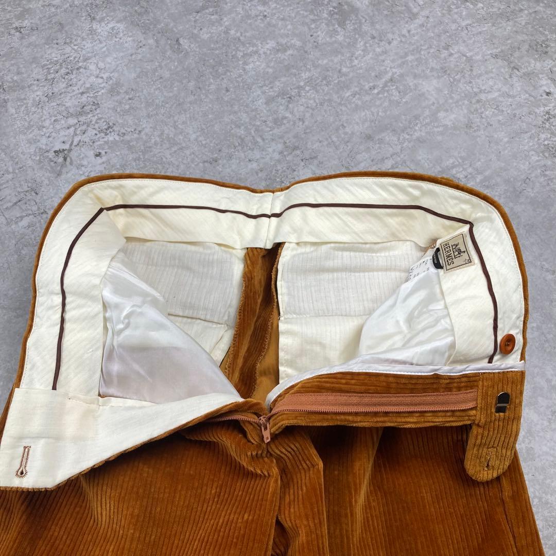 HERMES エルメス　コーデュロイ　ストレート　46 パンツ　ブラウン