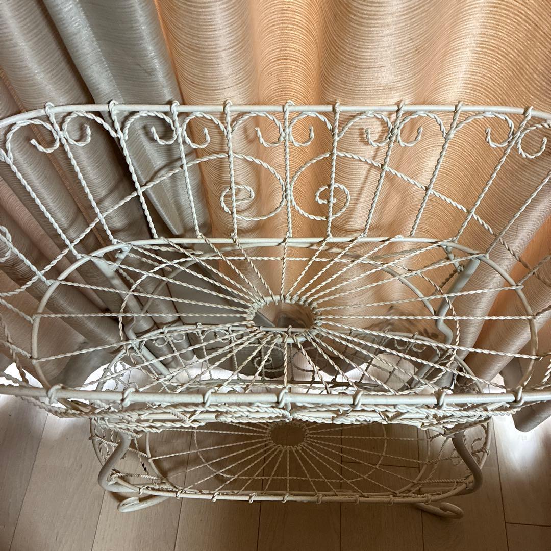 ロココ調アンティークチェスト収納ホワイトスタンド二段式姫系