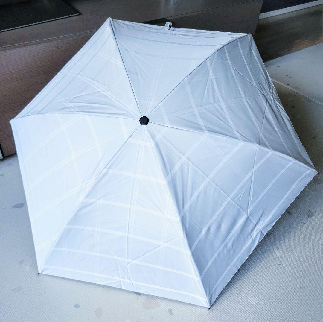 サンバリア100 折りたたみ日傘　二段折りコンパクト/ホワイトチェック