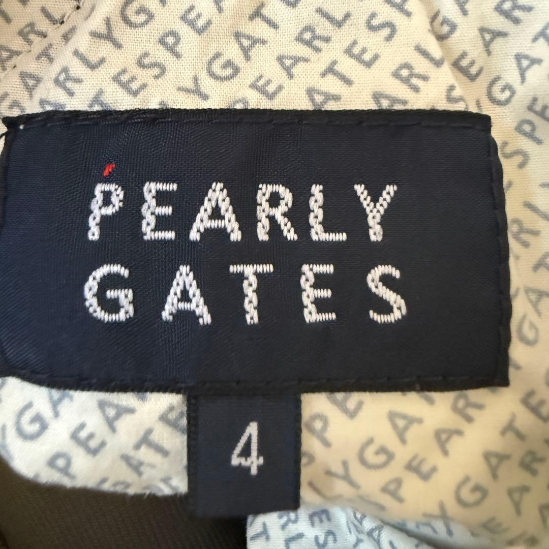 防寒　蓄熱　裏地付き　パーリーゲイツ　パンツ　総柄　M〜L相当　紺　白　4