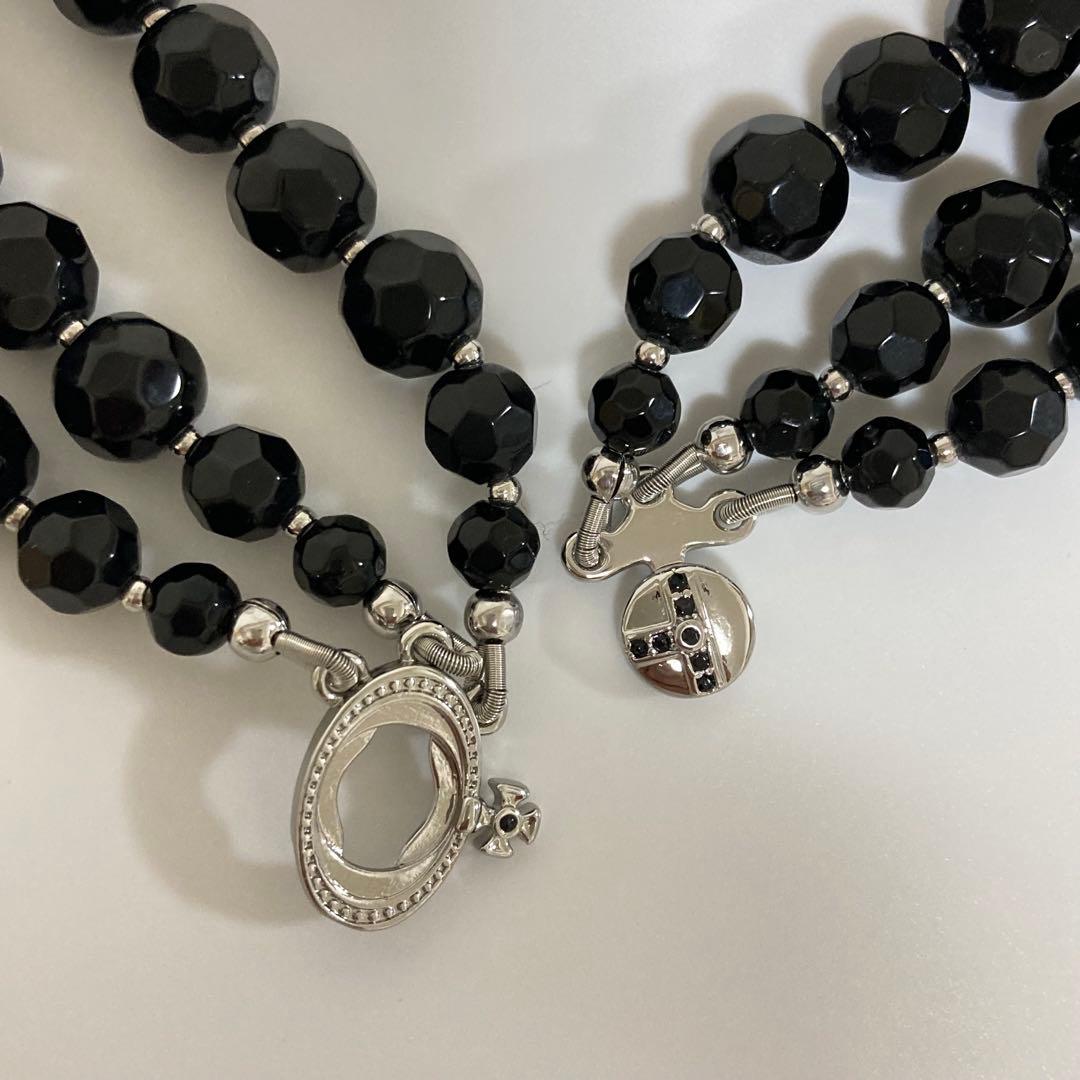 Vivienne Westwood｜3連ブラックチョーカー　シルバー