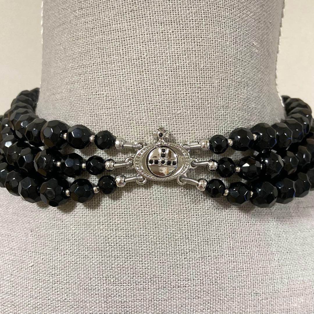 Vivienne Westwood｜3連ブラックチョーカー　シルバー