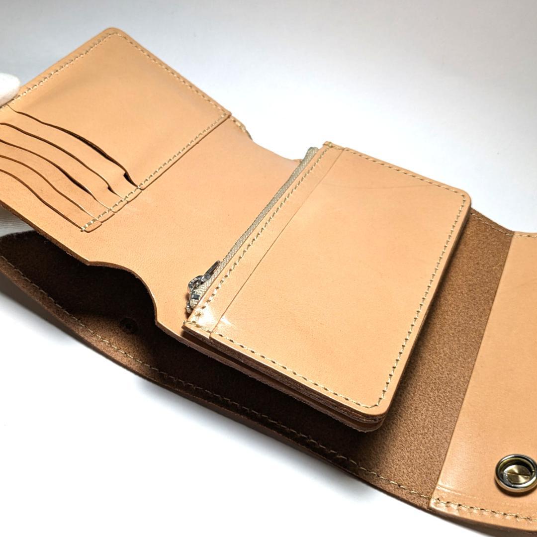 nbw1 新品 栃木レザー インディアンコンチョ付き財布 ヌメ革/ぬめ革/タン