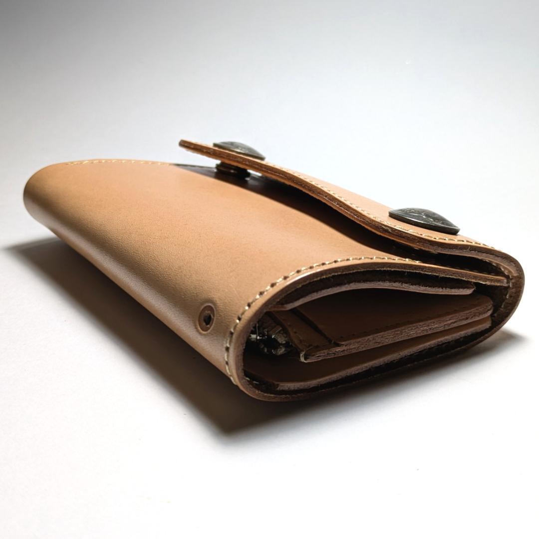 nbw1 新品 栃木レザー インディアンコンチョ付き財布 ヌメ革/ぬめ革/タン