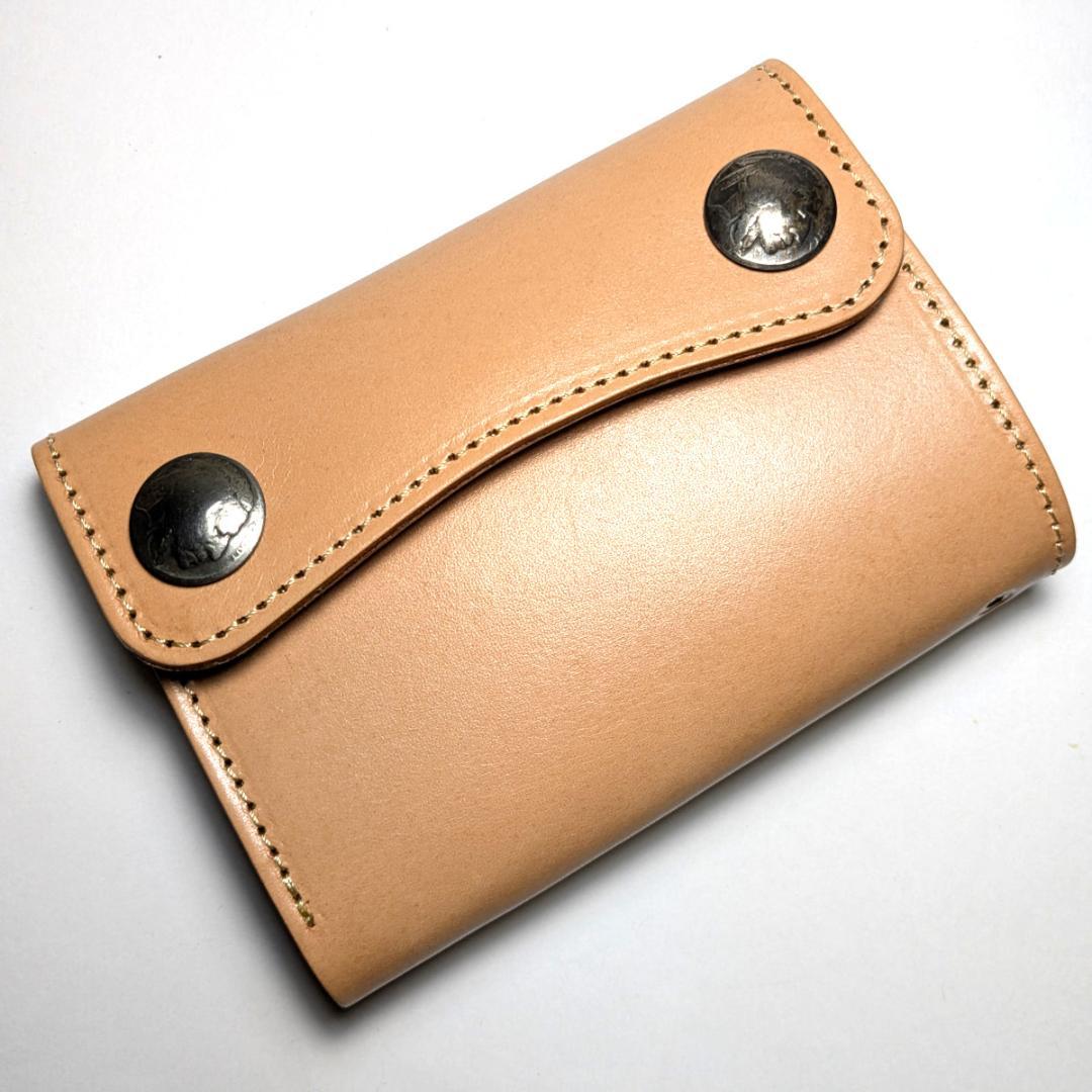 nbw1 新品 栃木レザー インディアンコンチョ付き財布 ヌメ革/ぬめ革/タン