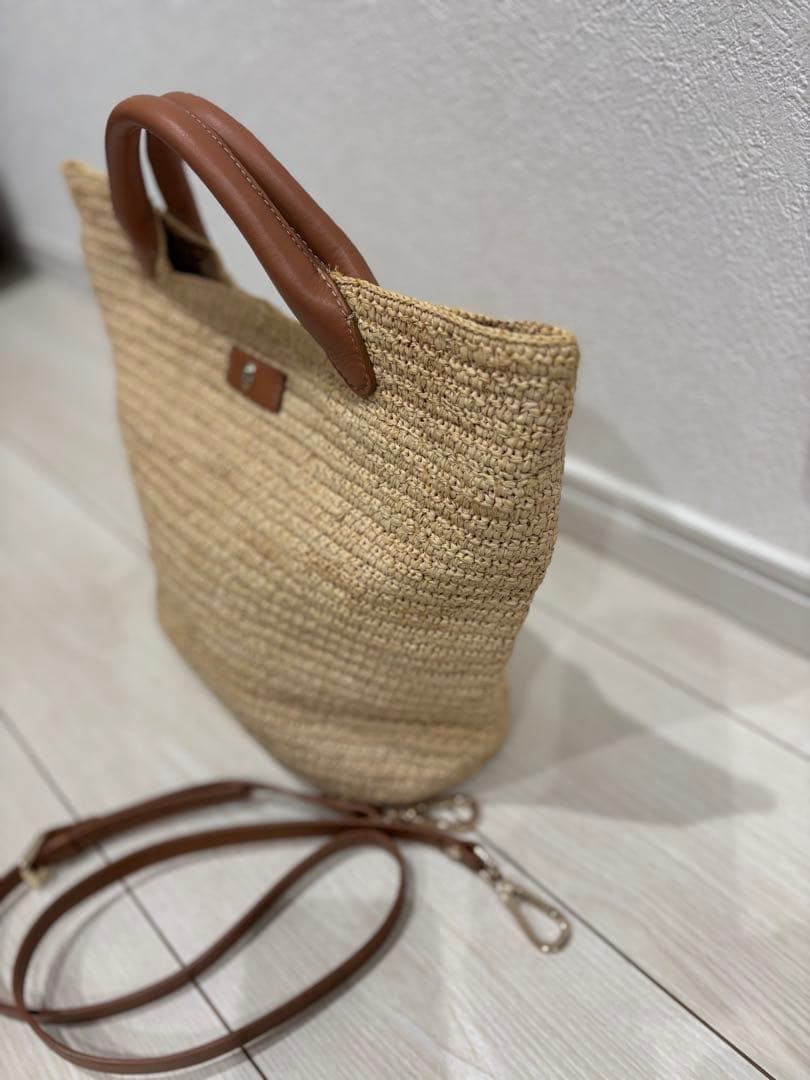 ヘレンカミンスキー 新品同様 ラフィアのカゴバッグ トートバッグ