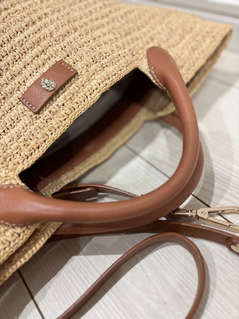 ヘレンカミンスキー 新品同様 ラフィアのカゴバッグ トートバッグ