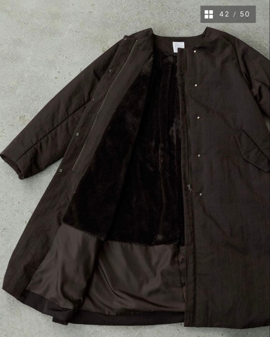 crewre クルーレ 2wayノーカラーパファーコート ブラウン　サイズ3