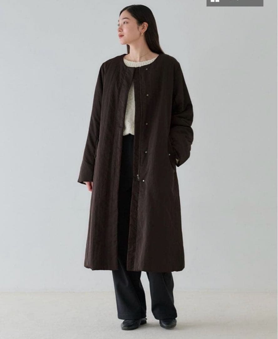 crewre クルーレ 2wayノーカラーパファーコート ブラウン　サイズ3