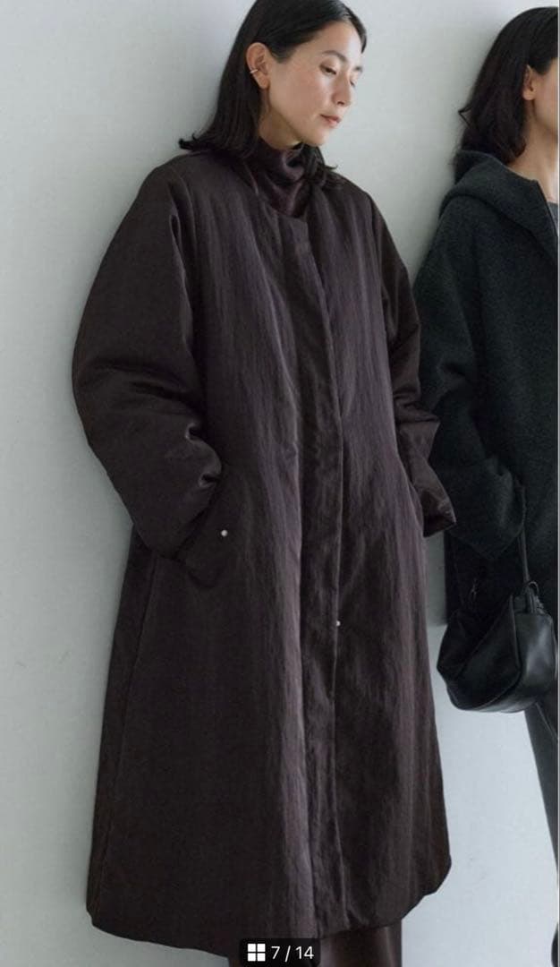 crewre クルーレ 2wayノーカラーパファーコート ブラウン　サイズ3