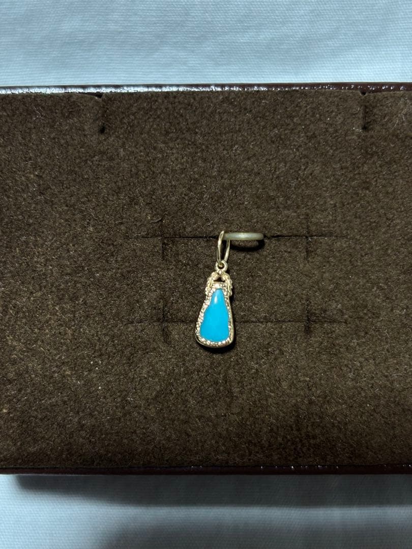 アガット　ネックレスチャーム　K10 ターコイズ　ルチルクォーツ